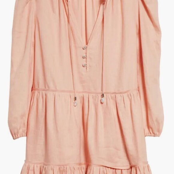 VERONICA BEARD Hawken Tiered Linen Minidress - Picture 6 of 7